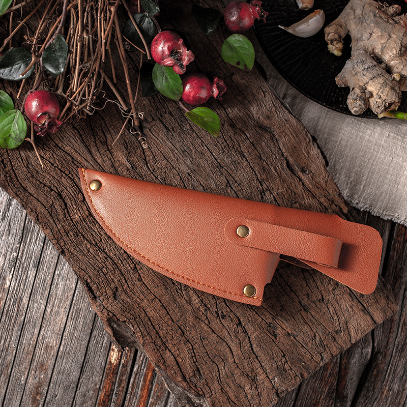 皮鞘剔骨屠宰分割肉刀pu刀护套刀鞘刀库刀壳锻打小弯刀户外片杀鱼