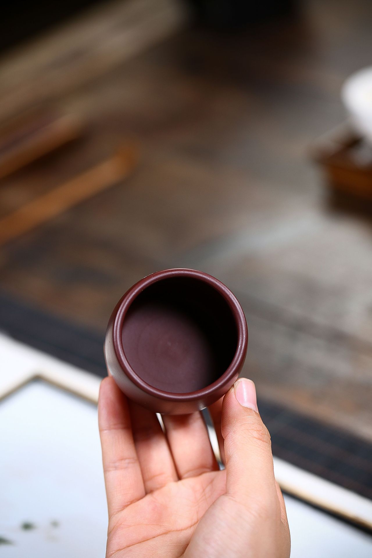 宜兴紫砂品茗杯原矿紫朱泥静空道禅套杯主人杯定制批发一件代发