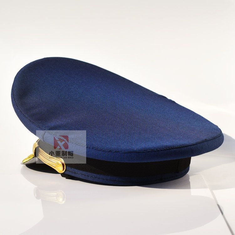 厂家直销蓝色金色麦穗大盖帽物业小区执勤保安大檐帽演出帽子军帽