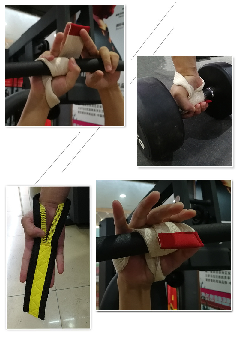 棉质助力带男女加厚硬拉健身举重划船护具单杠引体向上借力带批发