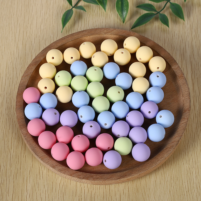 korean style japanese style style matte frosted rubber round beads handmade diy hair accessories material package pendant accessories