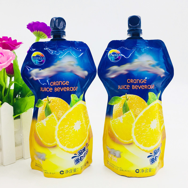 免费设计定制食品吸嘴袋橙汁果冻自立吸嘴包装袋一次性铝箔饮料袋