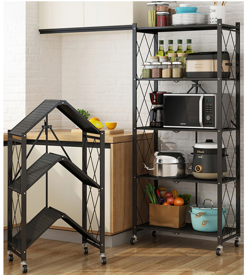 金属置物架免安装折叠收纳架家居用品收纳整理现货批发定做