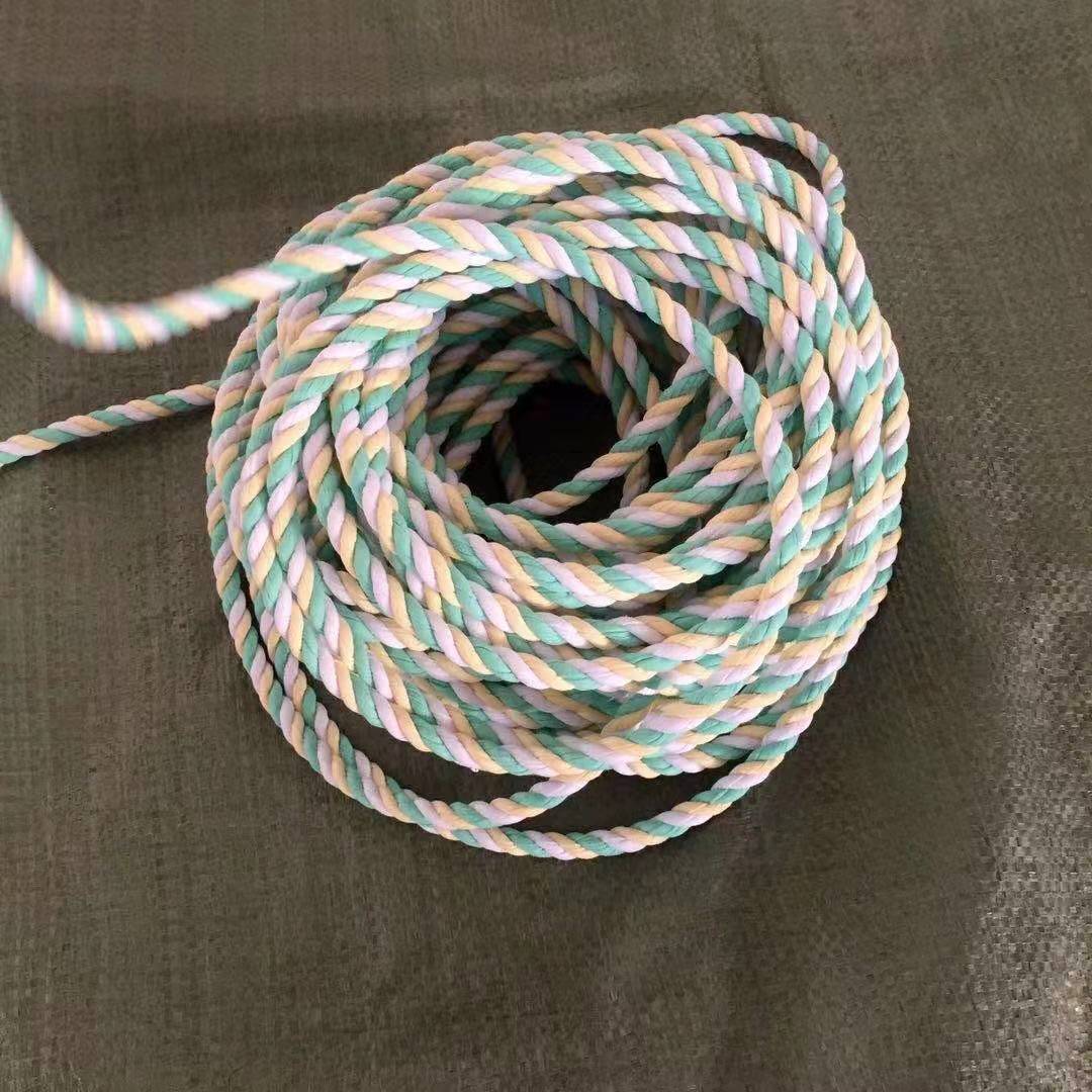 厂家加工定做二股三股布条绳泳衣内衣鞋材用各种布条绳布条扭绳