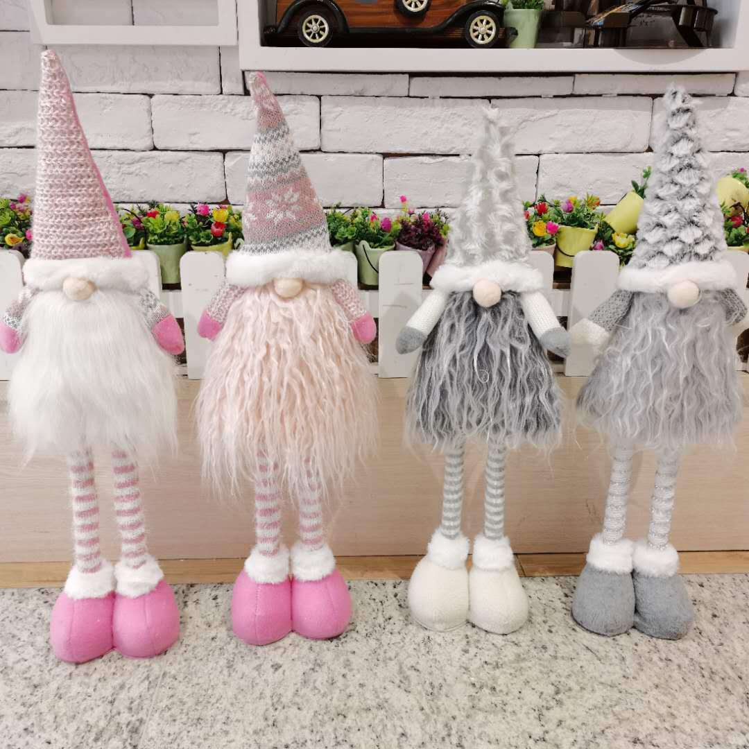 christmas new product retractable doll faceless doll santa claus pink series christmas decoration supplies