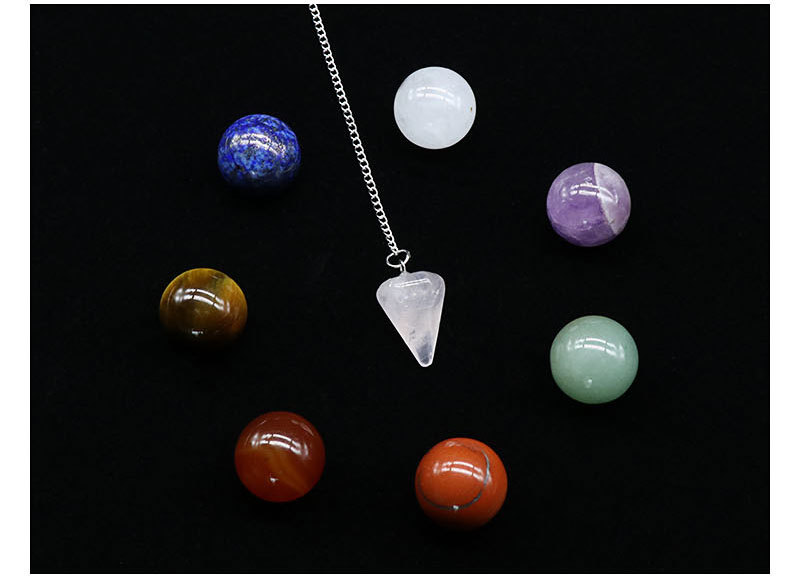 chakela七脉轮天然能量石 20mm圆球盒装 瑜伽疗愈石指引打坐冥想