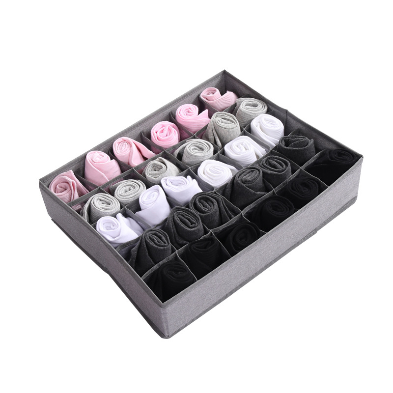 Storage Box Folding Container Storage Box Bottom Drawing Plate Design 30 Grid Panty Socks Storage