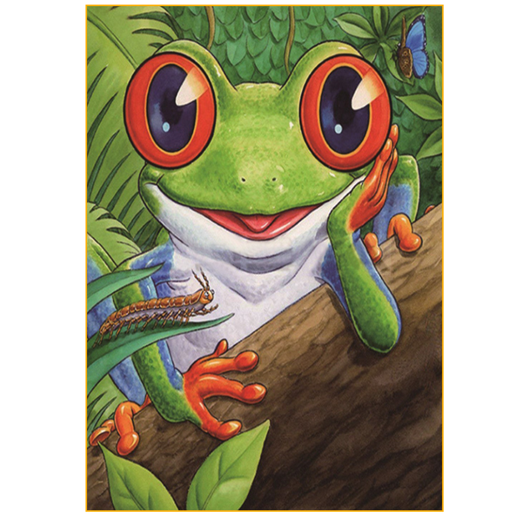 5d钻石画动物方钻满钻青蛙diy十字绣钻石装饰画4050cm现货出售