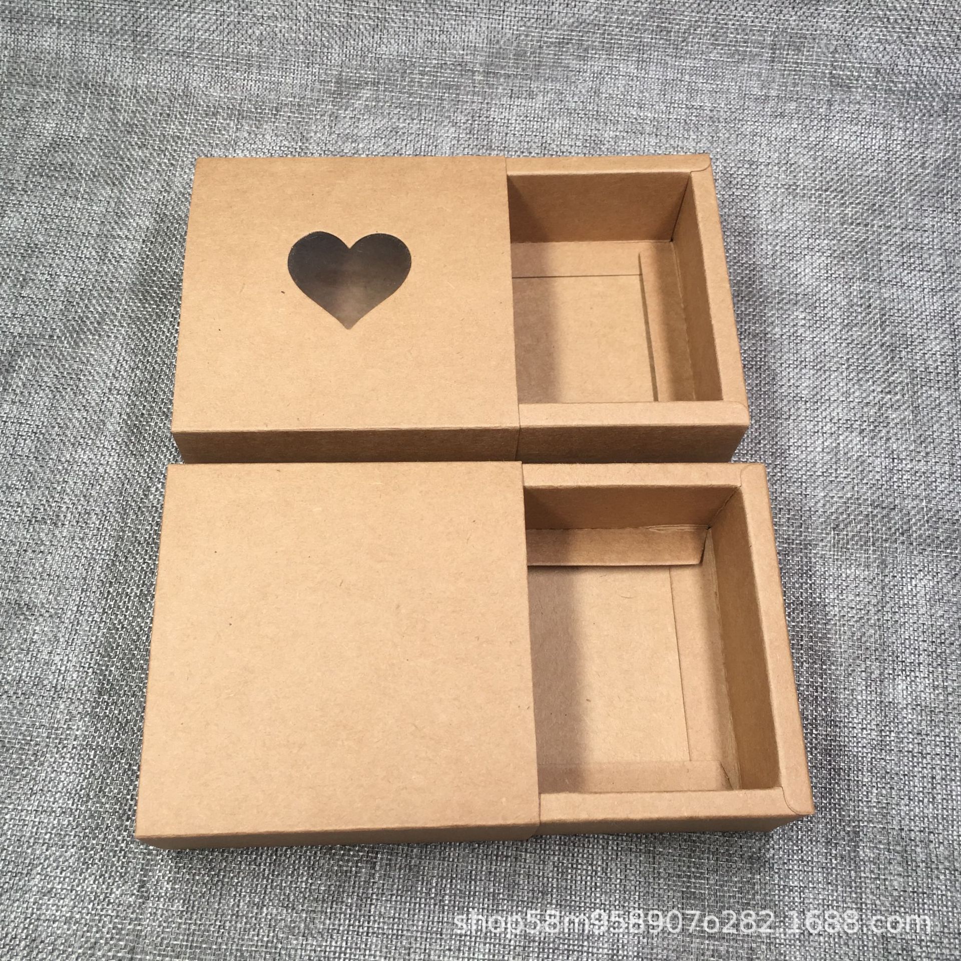 现货折叠抽拉式礼品盒 首饰珠宝展示pvc开窗牛皮纸盒 多款抽屉盒