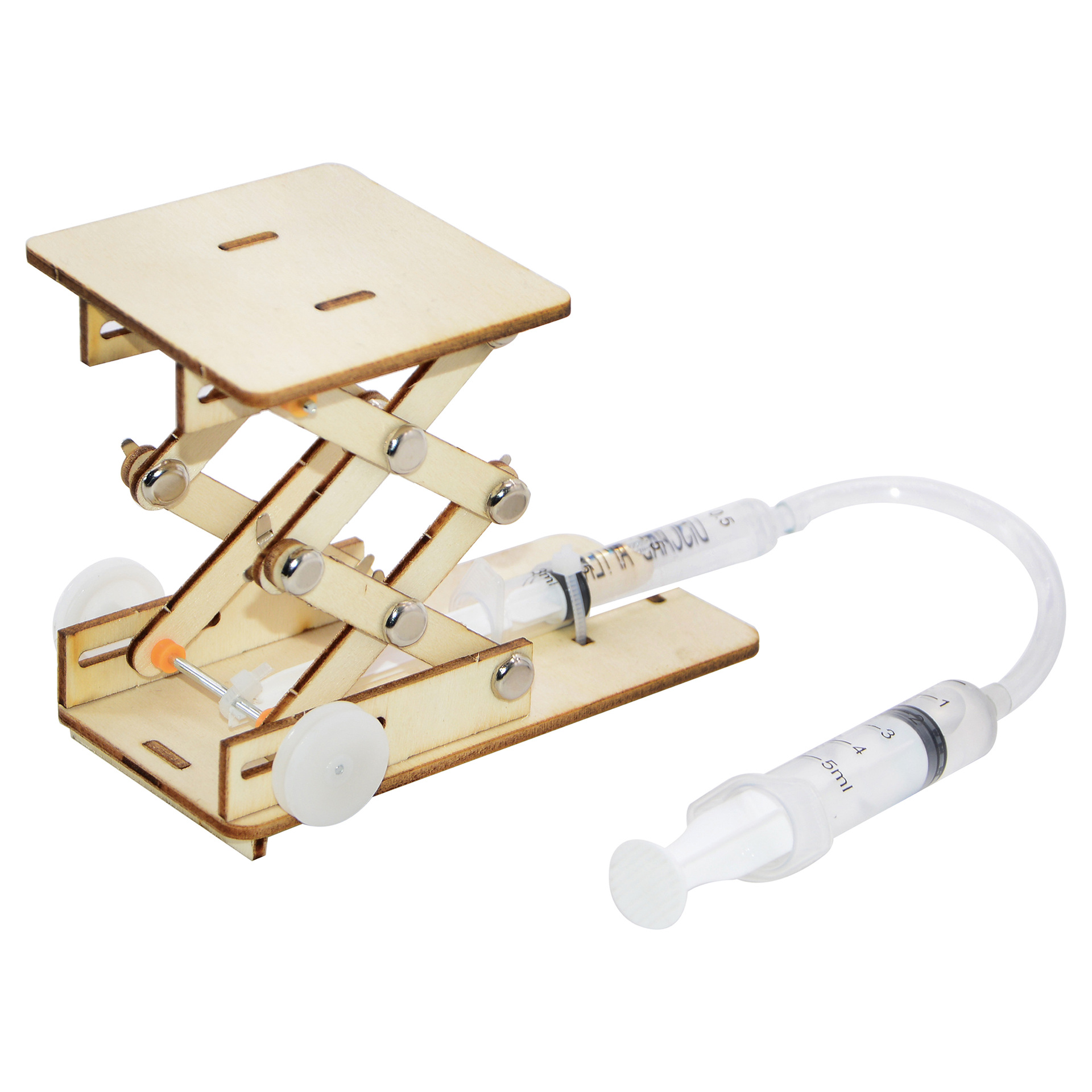 科技小制作 diy液压升降台小发明手工拼装益智模型stem科学实验