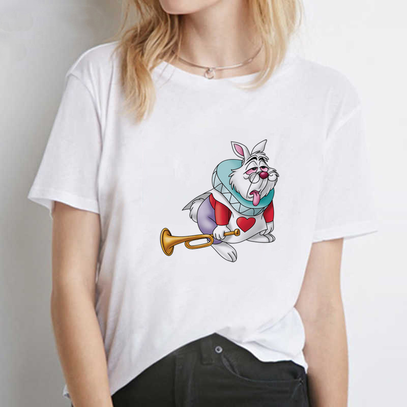 跨境时尚百搭 爱丽丝梦游仙境 alice in wonderland 休闲潮款t恤