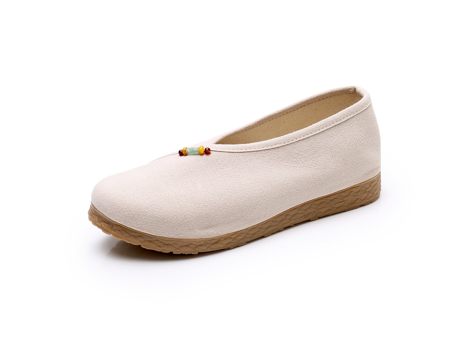 亚麻居士鞋履泰欣原创新款老北京布鞋女民族风茶艺禅服绣花女单鞋