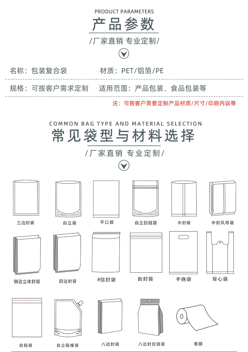 彩印复合袋定制 软糖水果果冻甜糖果袋pet/cpp复合自立袋定做