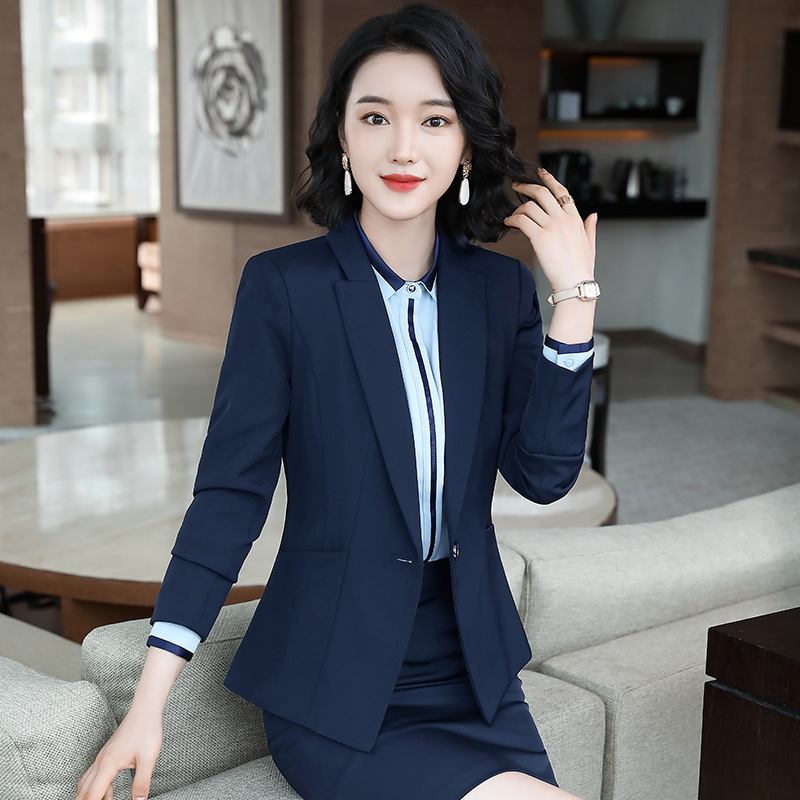 律师老师西装外套韩版职业西服套装2020秋冬酒店前台正装工作服