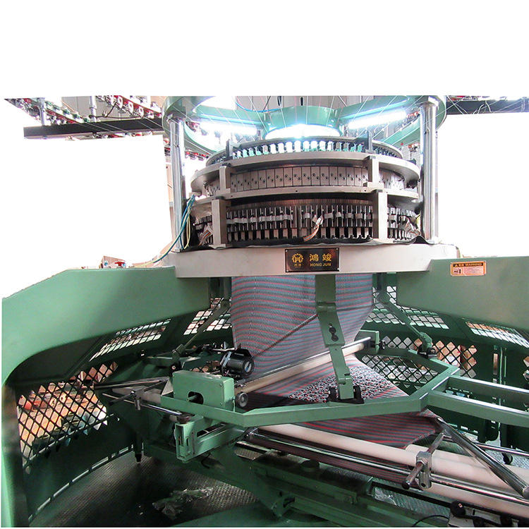 鸿骏机械大开幅单面电脑提花针织大圆机,弹力针织布无折痕