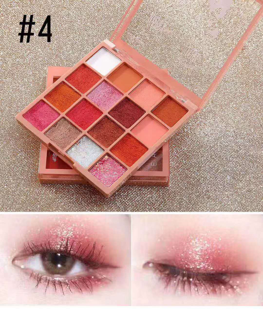 Helen Beauty Makeup 16 Colors Eye Shadow Mashed Potatoes Plate Sequins Watercolor Not Easy to Smudge Wet Noodles Eye Shadow Cosmetics