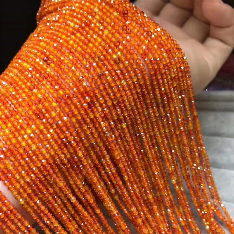 名都水晶 橙色锆石足球面批发 手工串珠子 diy手工饰品配件