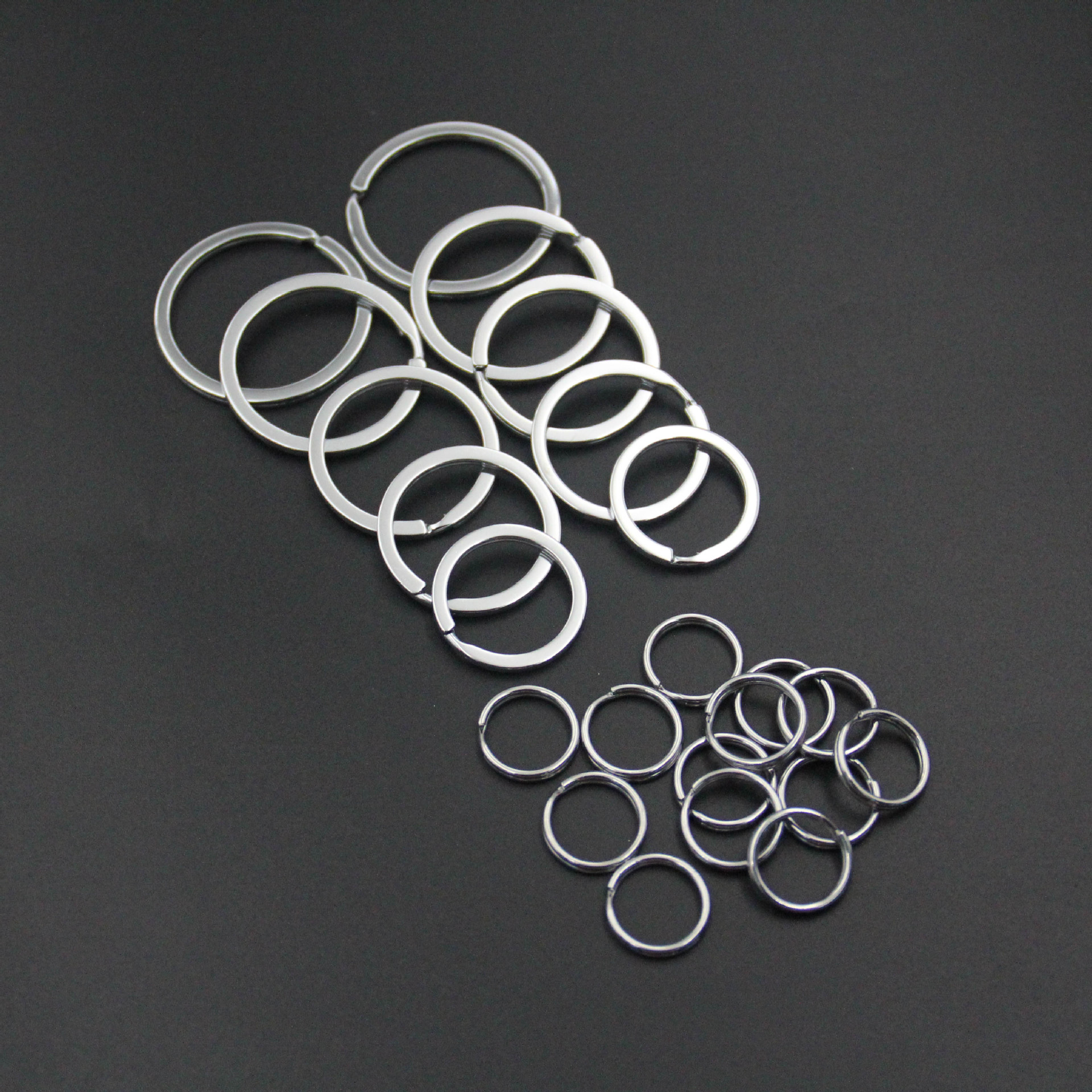 钥匙环不锈钢配件扁圈汽车钥匙环金属镀铬圆环钥匙扣