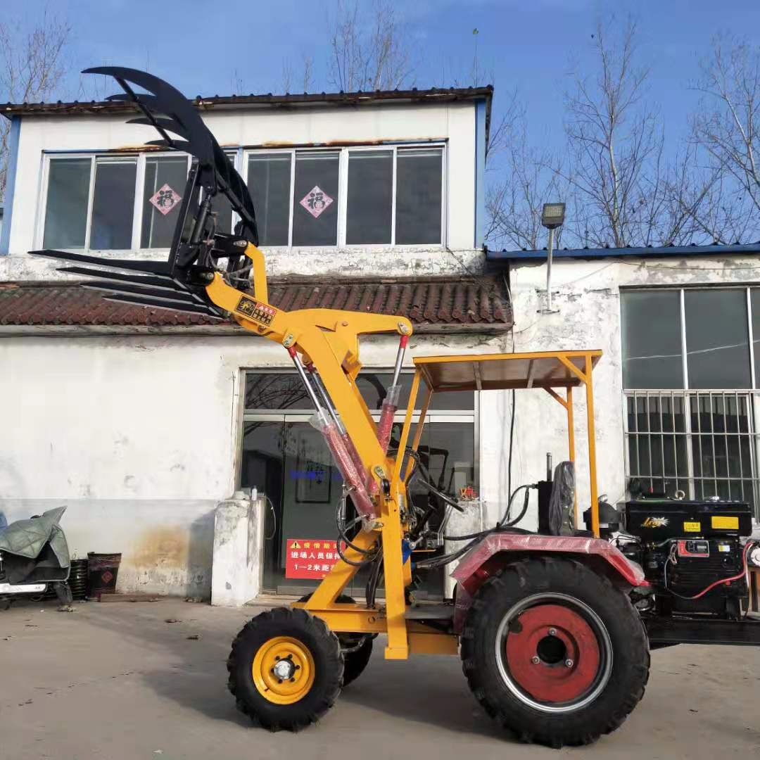 农场小型抓草机多功能轮式装载抓草机伸缩臂转向活抓草机