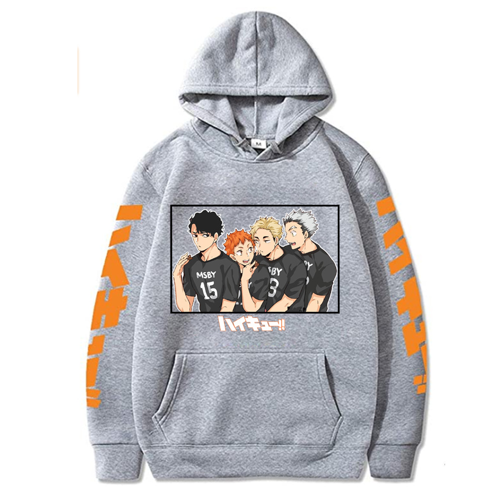 haikyuu 排球少年卡通日动漫宽松连帽卫衣帽衫男hoodies