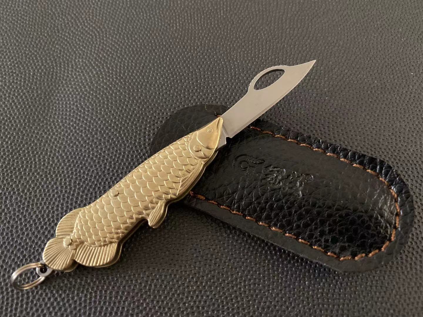 白铜小刀鱼型钥匙折叠刀 刀手工小刀diy个性礼品精美小刀工厂直销