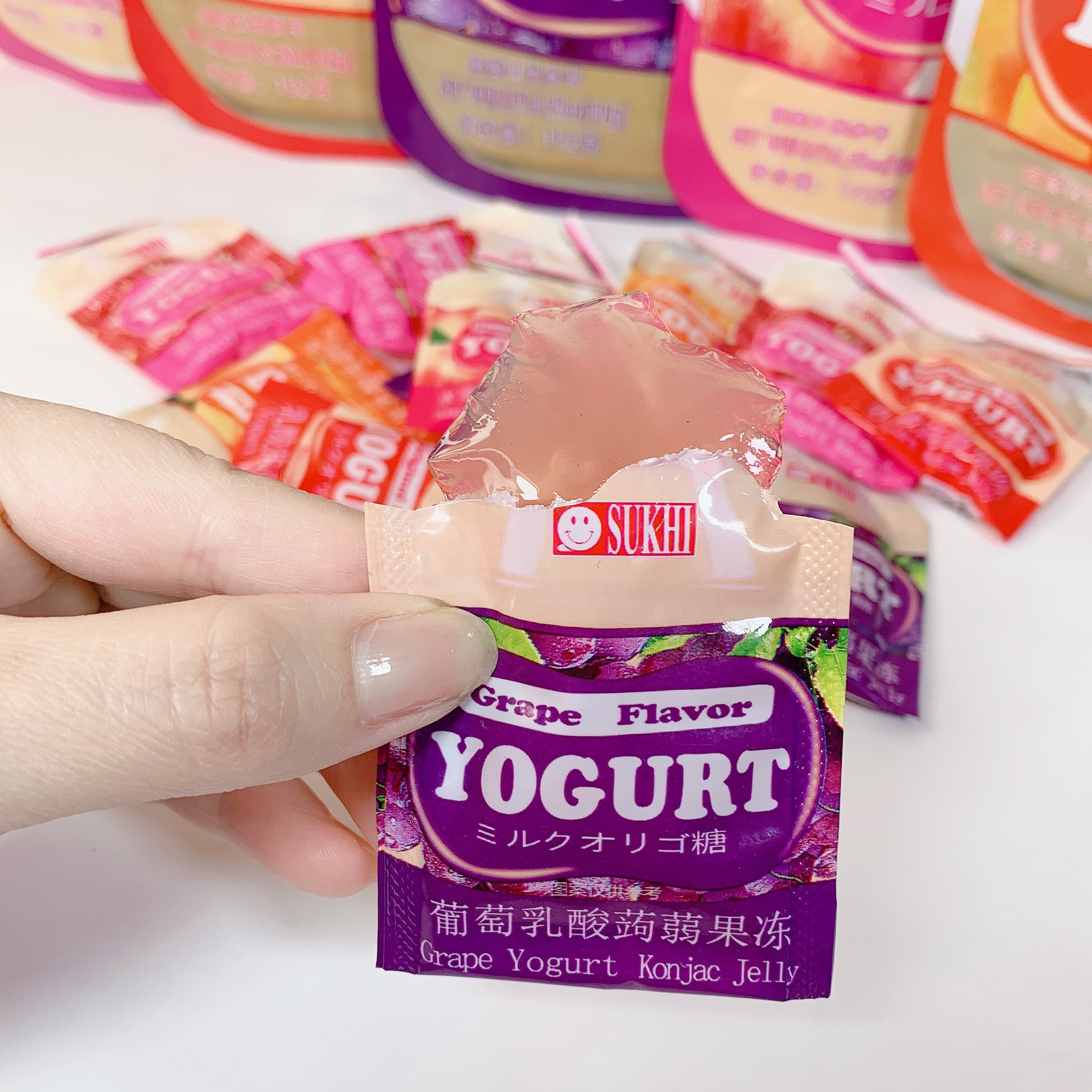 sukhi乳酸菌蒟蒻果冻192克芒果味葡萄味 网红果味型凝胶果冻布丁