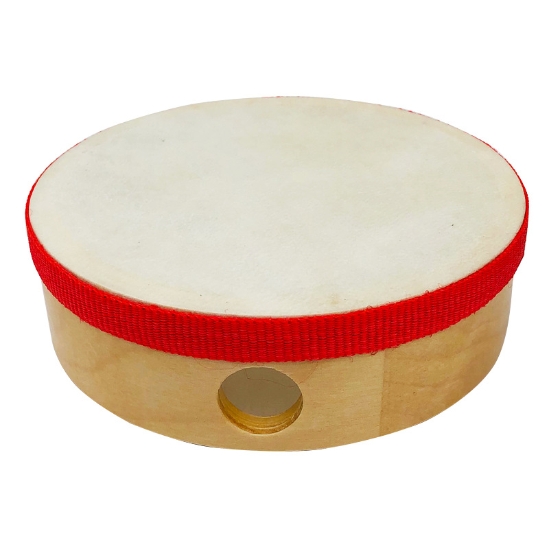 奥尔夫儿童打击乐器 新疆舞蹈幼儿园手拍原木羊皮手鼓 玩具手铃鼓