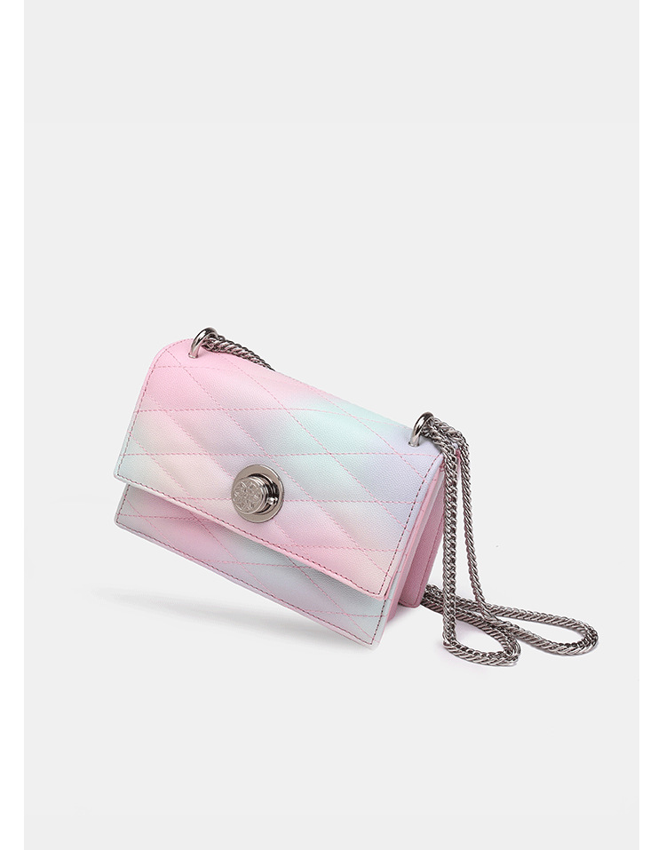 小ck包包女2020新款潮秋冬款彩虹包小众设计小香风单肩菱格链条包