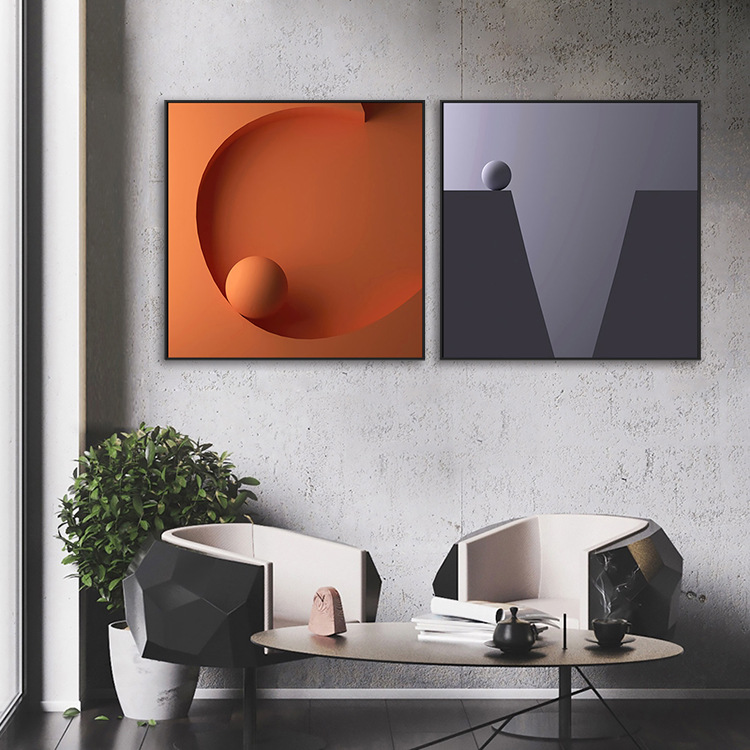 现代客厅装饰画创意个性抽象字母简约北欧书房工作室卧室墙面墙画