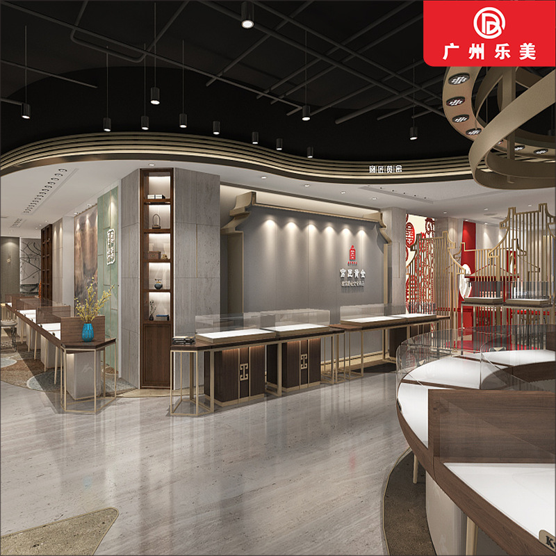 制作安装品牌专卖店金银首饰展示柜高档不锈钢珠宝柜专业设计定制