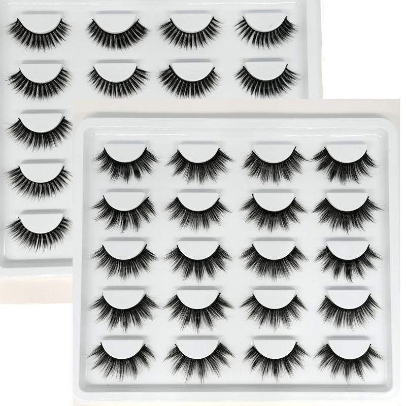 Cross-Border Supply 6d False Eyelashes 10 Pairs Affordable European and American Style Natural Curling Soft Multi-Layer Stereo Eyelash