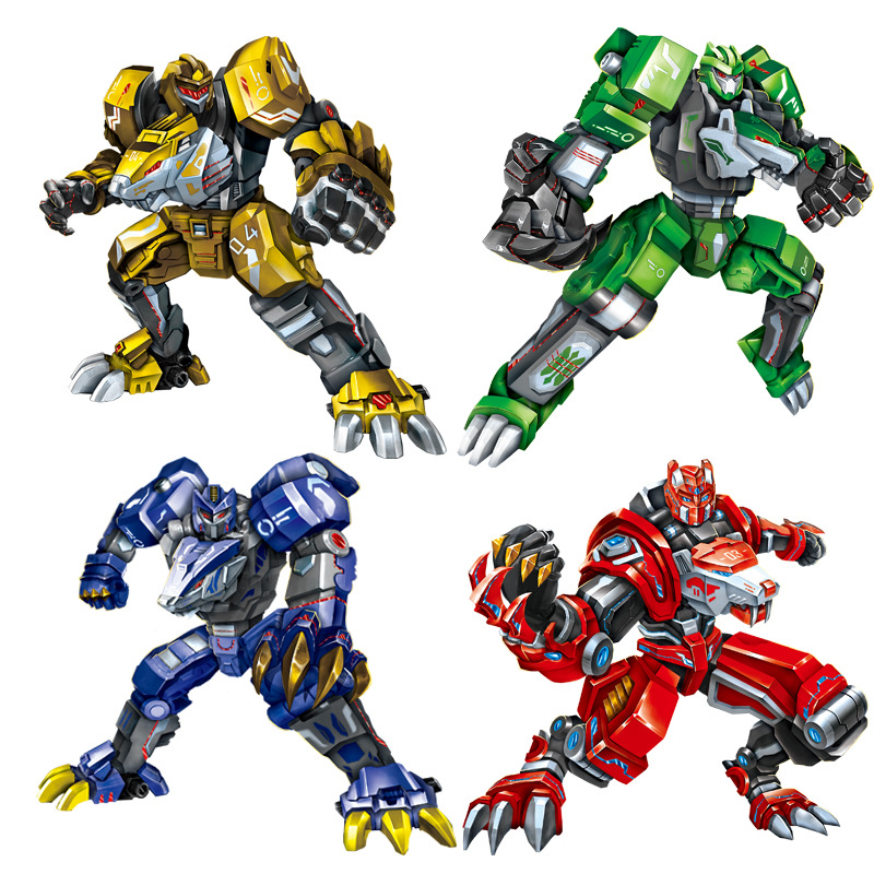 合金钢甲兽猛兽金刚恐龙变形汽车合体机器人模型儿童益智玩具男孩