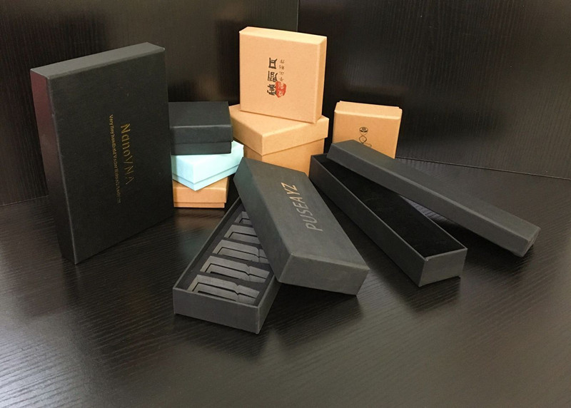 珠宝饰品盒黑卡纸牛皮纸特种珠光纸饰品盒戒指项链礼物包装盒定做