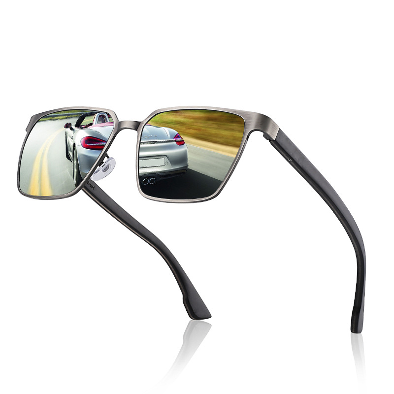 偏光太阳镜时尚墨镜方框眼镜金属太阳眼镜手工木腿木质眼镜2020