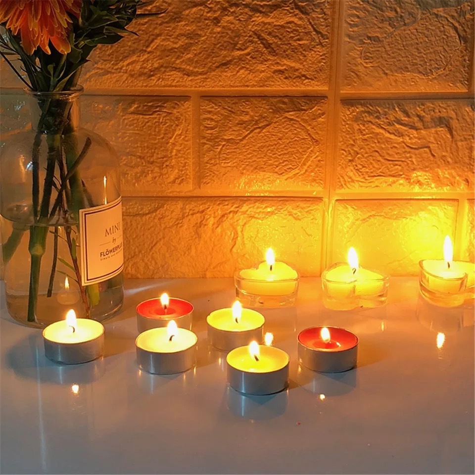 婚庆喜庆蜡烛 无烟香薰蜡烛 生日求婚摆图圆形蜡烛 温茶煮茶蜡烛