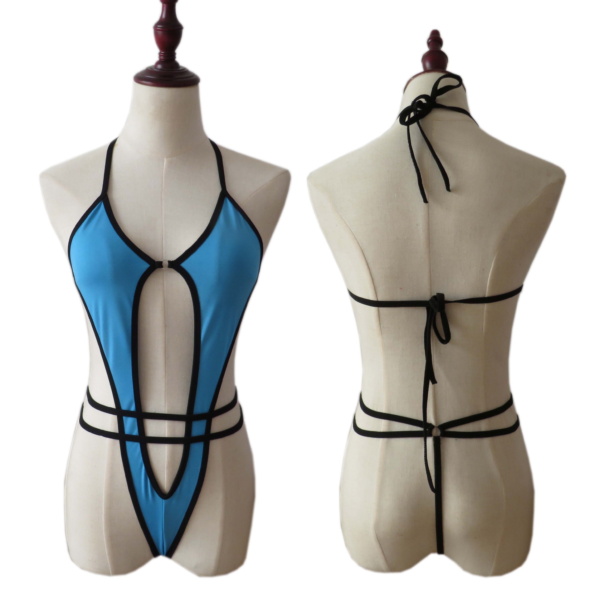 跨境速卖通亚马逊情趣内衣透视小泳装三点式比基尼连体服情趣内衣