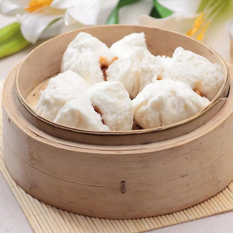 笑口叉烧包 港式爆口开口三边叉烧包子 广式早茶酒楼点心 6个