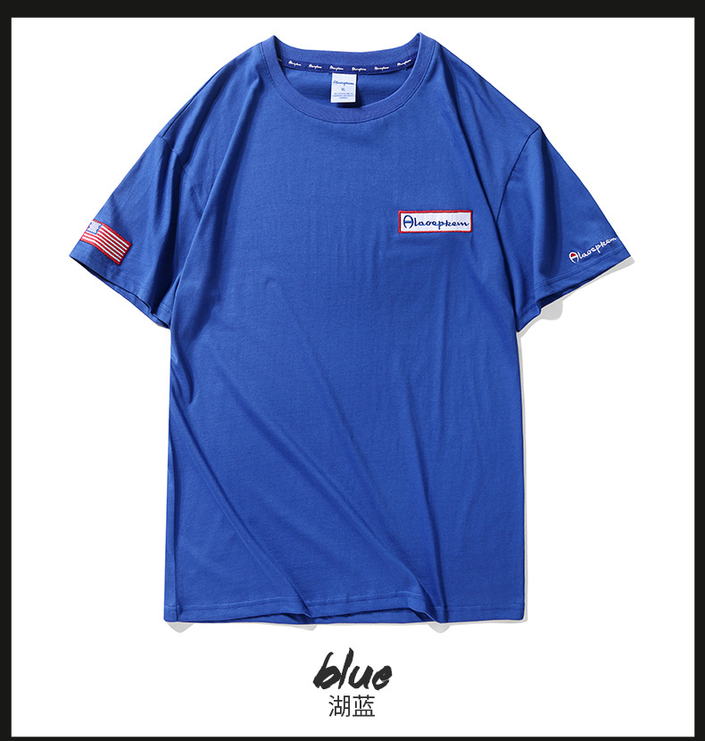 冠军韩 潮牌20夏季新款打底衫纯棉短袖t恤男上衣宽松潮半袖706