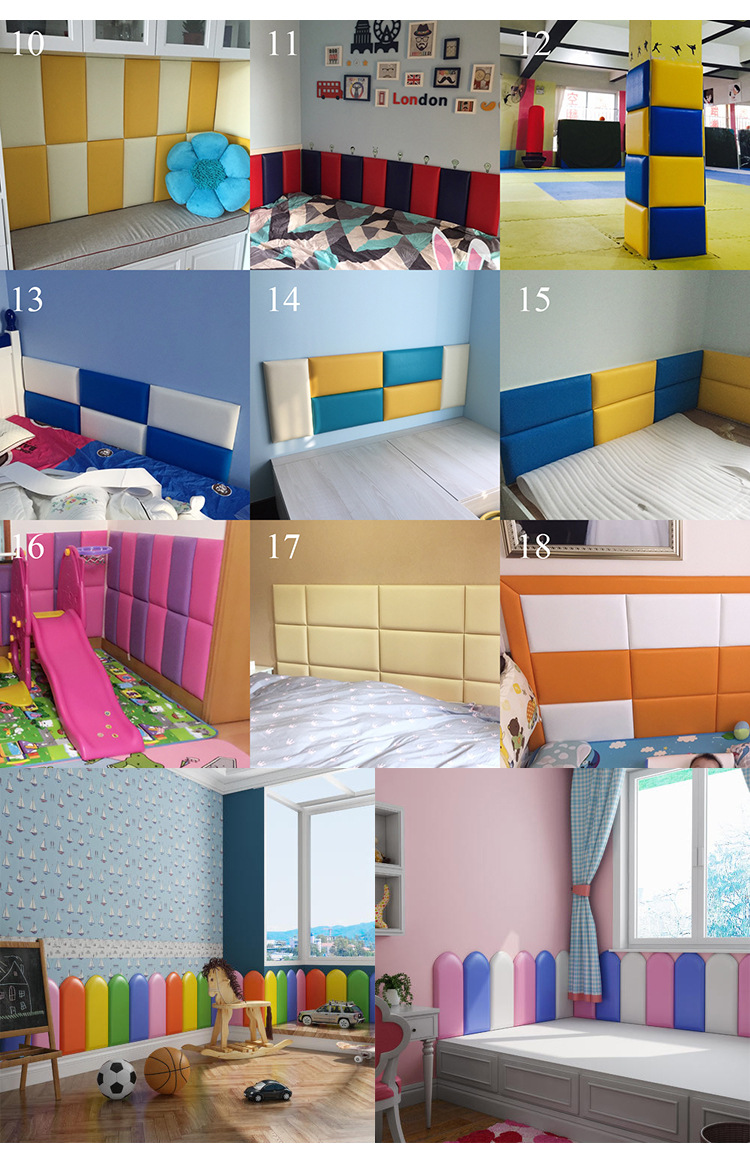 卧室榻榻米纯色软包自粘儿童卧室防撞背景墙幼儿园跆拳道床围墙围