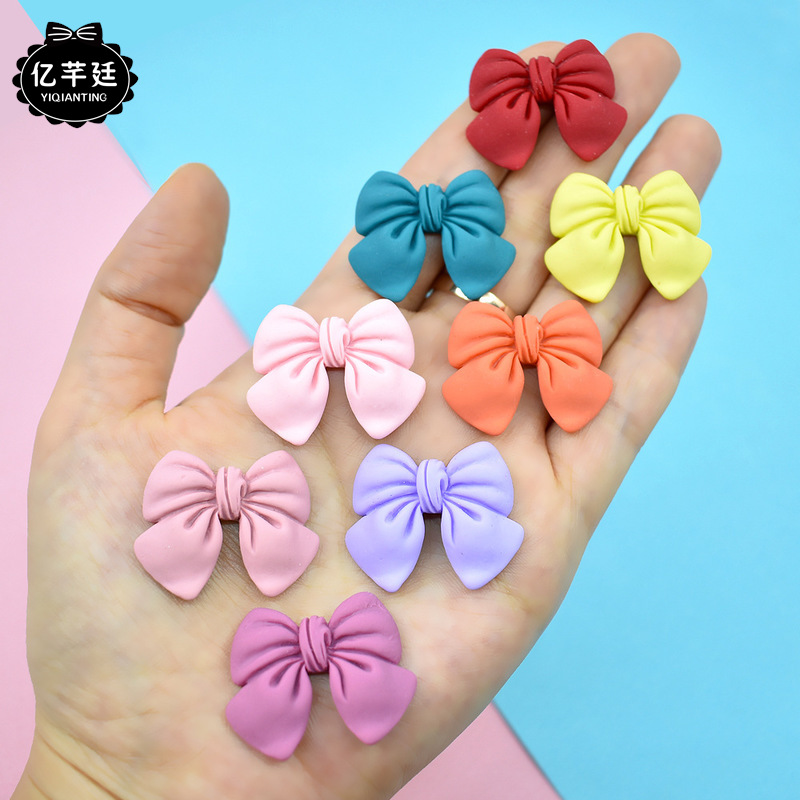 DIY Resin Imitation Fabric Bow Accessories Cream Phone Shell Stickers Online Influencer Bow Headdress Accessories Wholesale