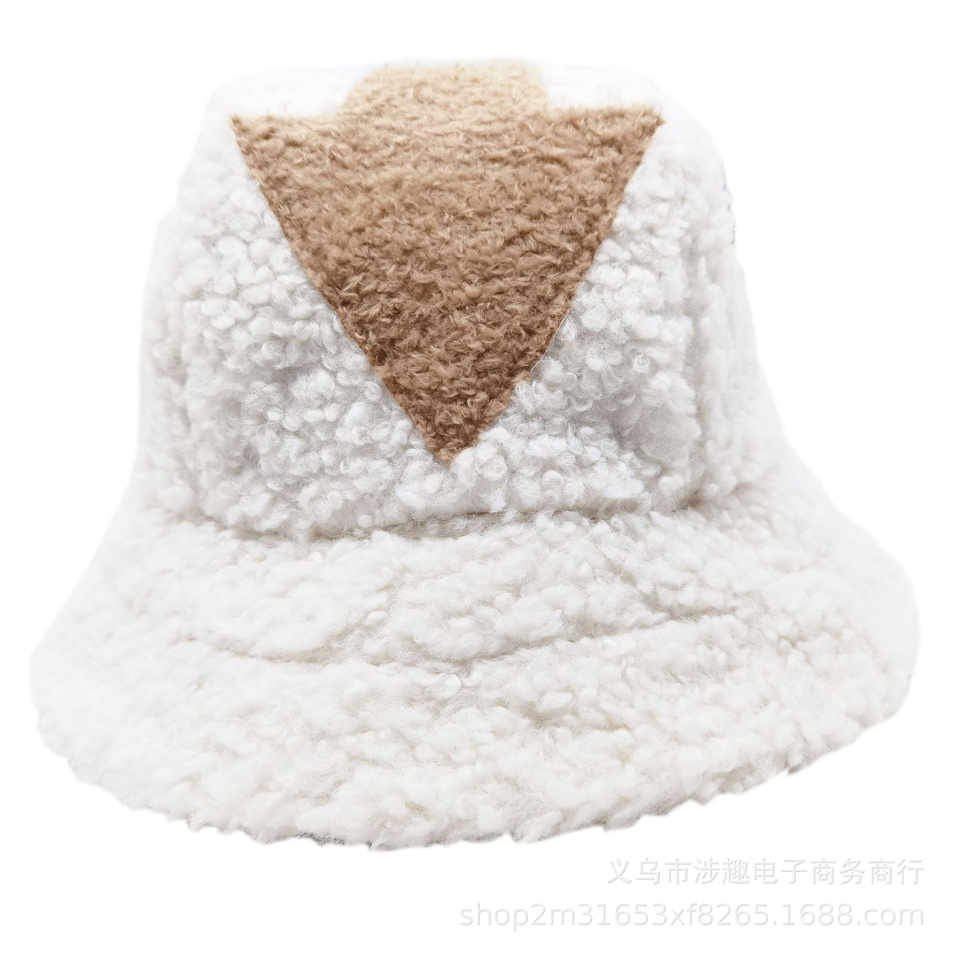 Arrow Lamb Wool Bucket Hat Autumn and Winter Warm Cross-Border E-Commerce Hat New Foreign Trade in Stock Wholesale Bucket Hat