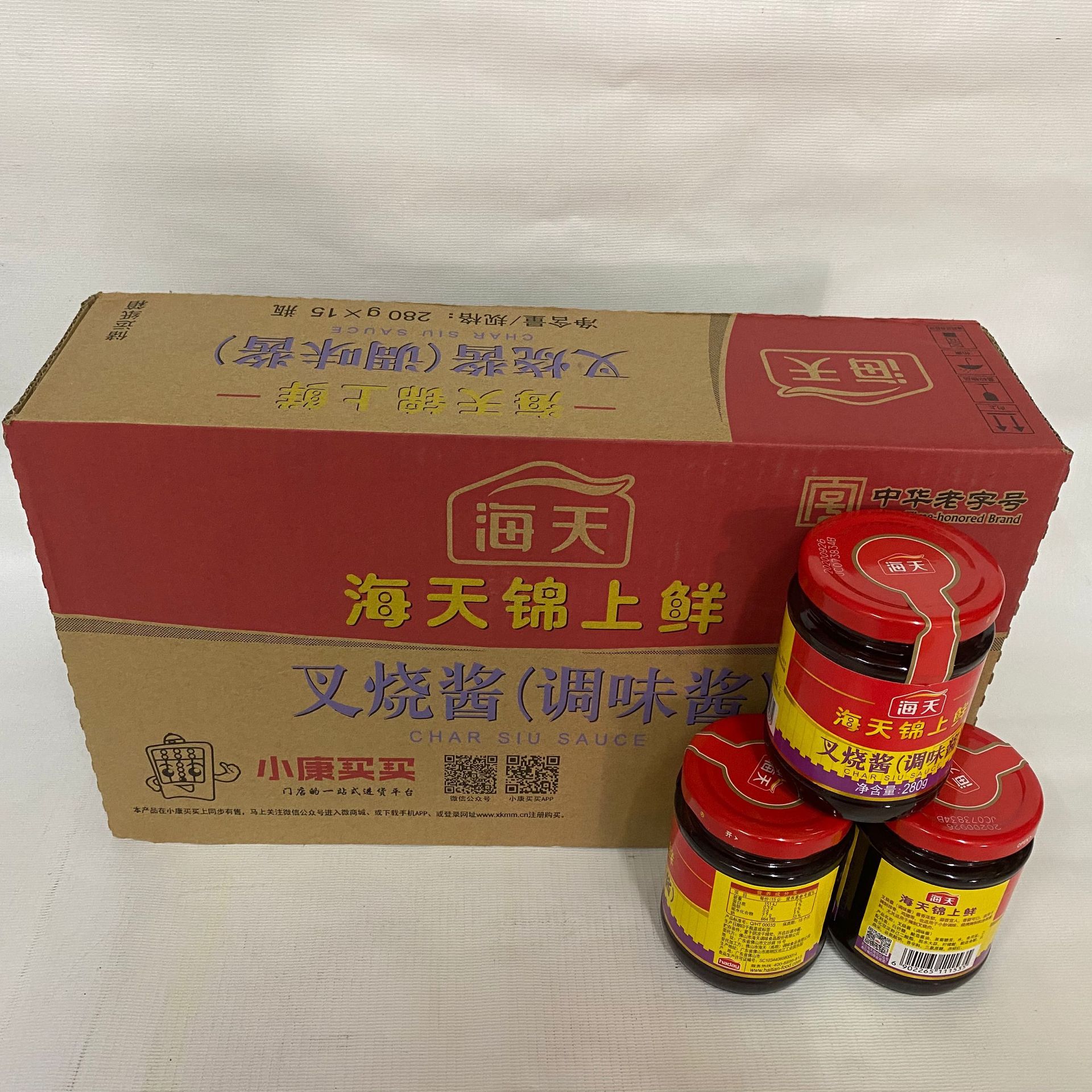 广州蓬辉8年老店批发海天锦上鲜蜜汁叉烧酱280g*15瓶整件装