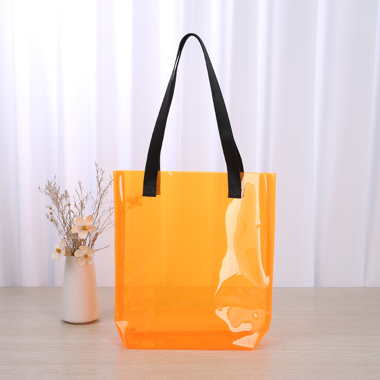 大容量透明果冻包时尚新潮pvc手提袋沙滩防水袋便当袋服装包装袋