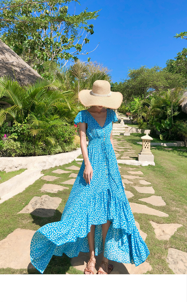 巴厘岛裙子泰国沙滩裙女2019新款超仙海边度假裙ins吊带连衣裙夏