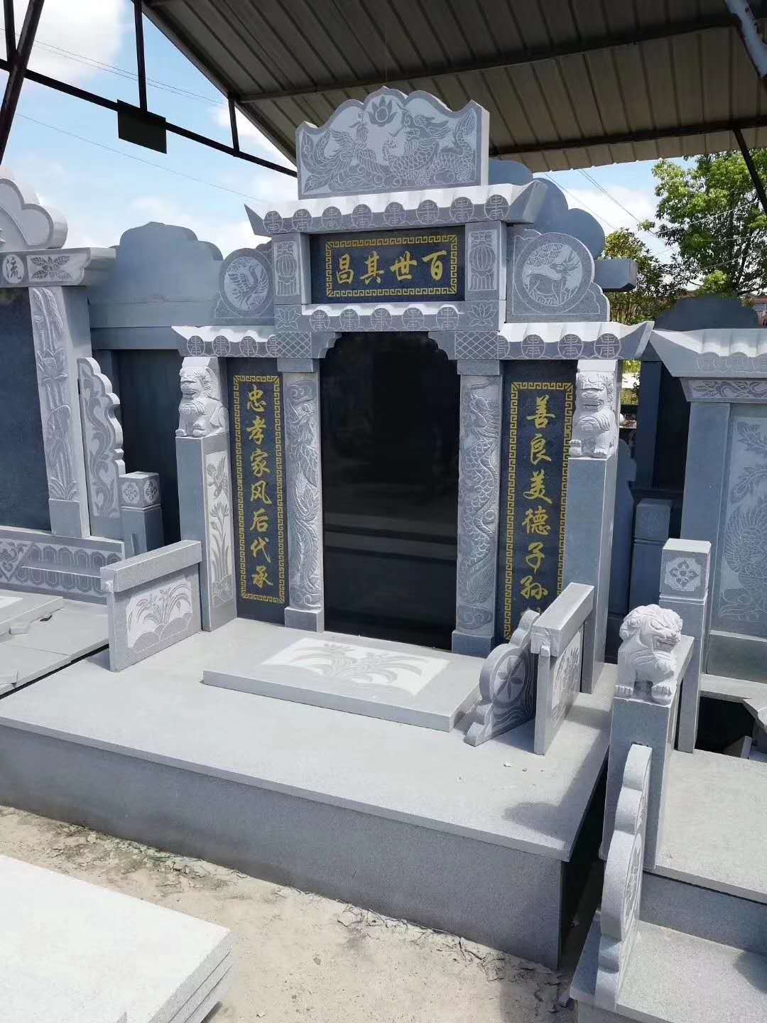 厂家供应石材墓碑大理石公墓陵园花岗岩农村土葬家族石雕墓碑