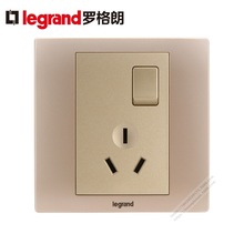 Legrand/罗格朗 美淳 10A带开关三扁插座_烁金 EN15/10S-C2