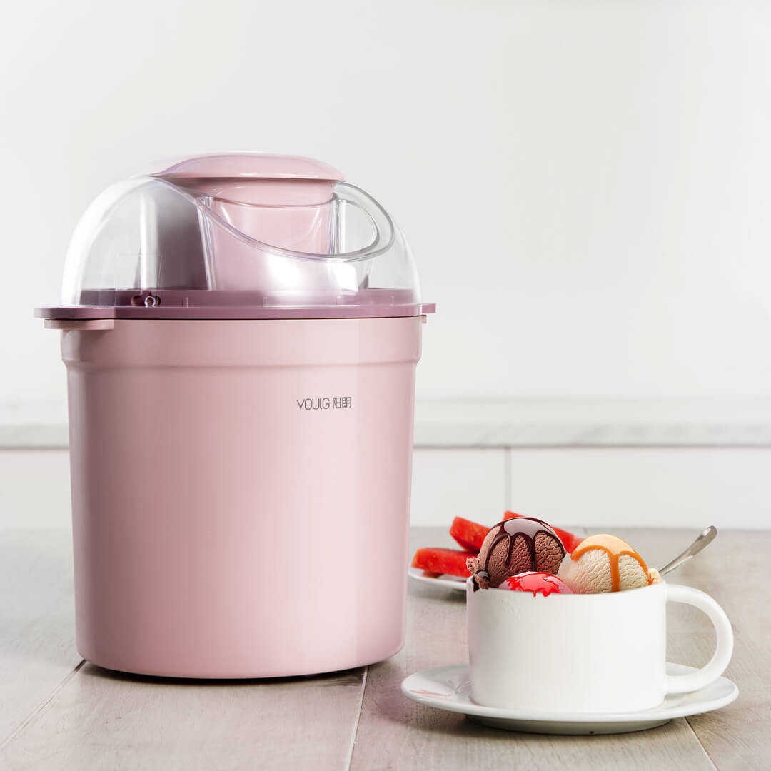 阳朗(youlg)冰淇淋机酸奶冰激凌机家用雪糕机 粉红色
