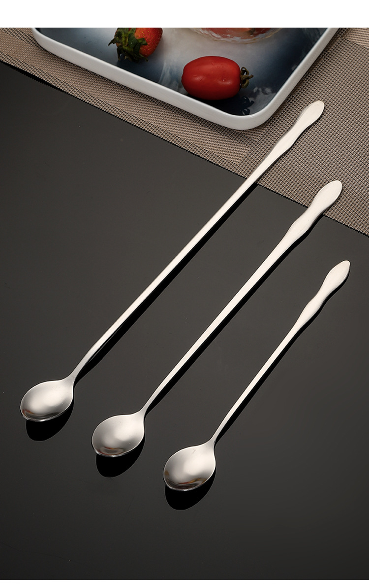 创意不锈钢葫芦形长柄调料勺 加长柄酒吧搅拌勺冰勺油勺酒店用品