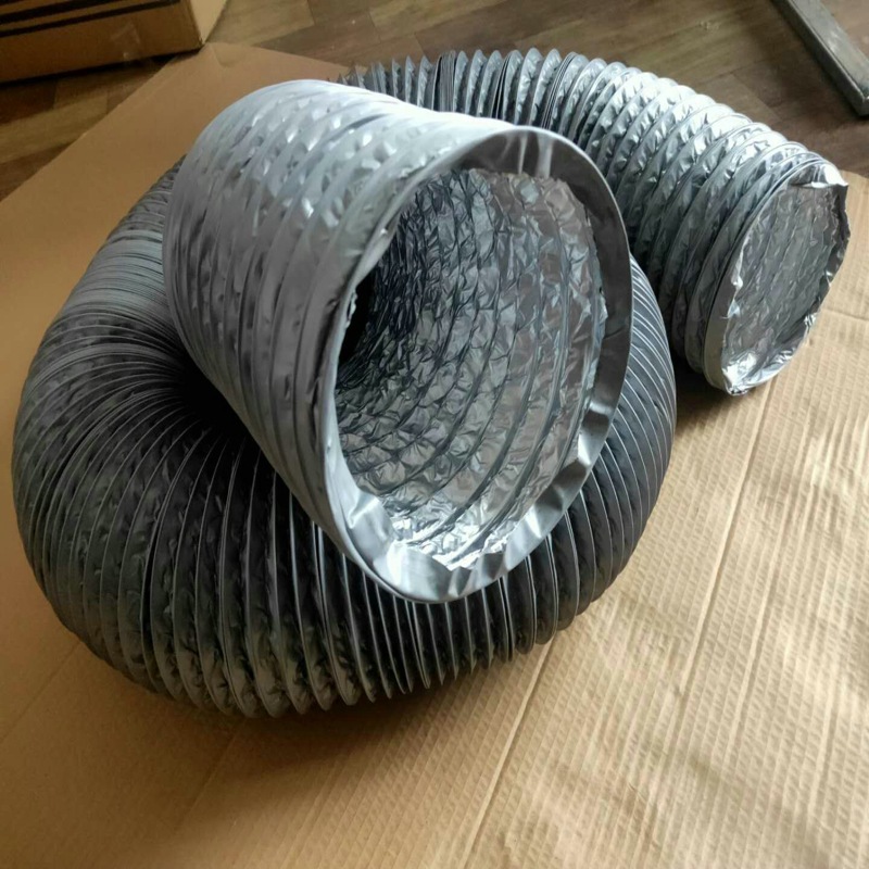 双层铝箔软管 排烟pvc复合软管 新风软管黑白灰色