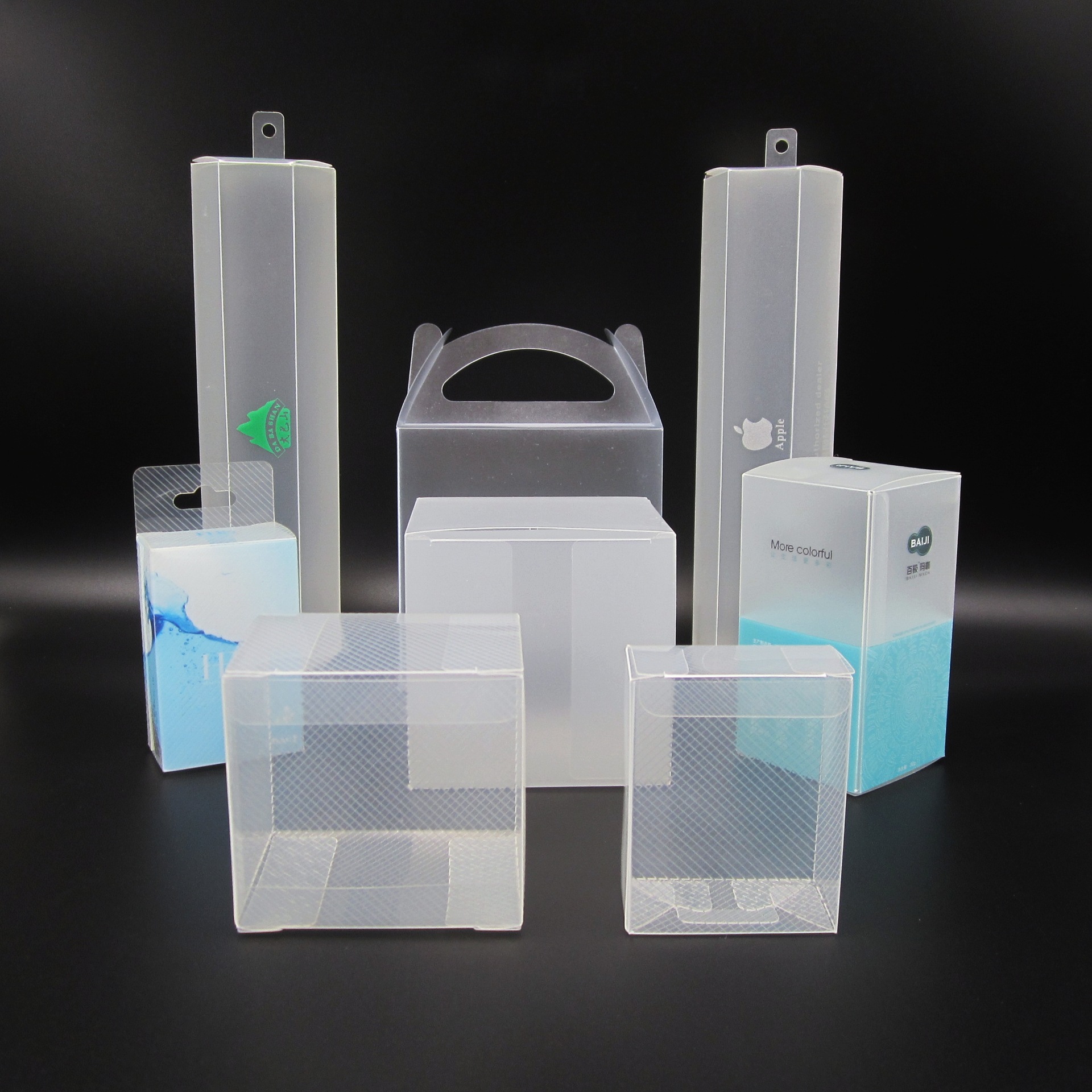 pp包装盒斜纹雕刻刀具盒子彩印盒丝印折盒磨砂半透明盒厂家直销